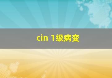 cin 1级病变